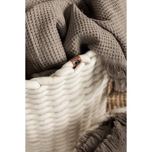 Textil tárolókosár ø 40x40 cm Peach Skin Round XL – Bigso-image-2