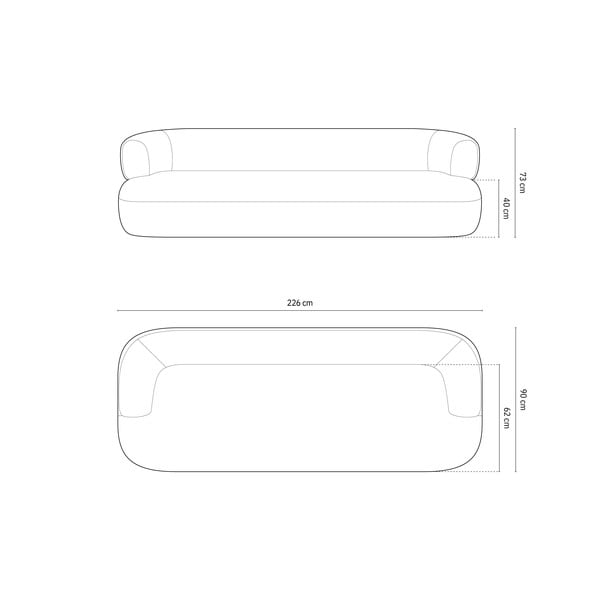 Zöld buklé kanapé 226 cm Jenny – Micadoni Home-image-4