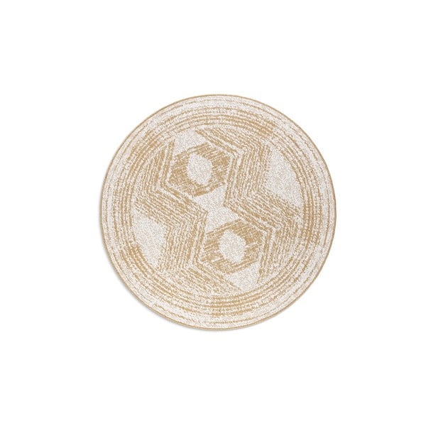 Okkersárga-krémszínű kerek kültéri szőnyeg ø 140 cm Gemini – Elle Decoration