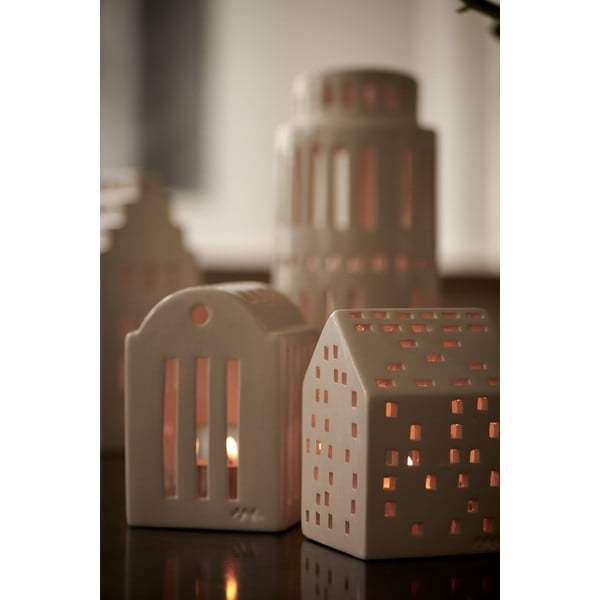 Urbania Lighthouse Smithy fehér kerámia gyertyatartó - Kähler Design-image-3