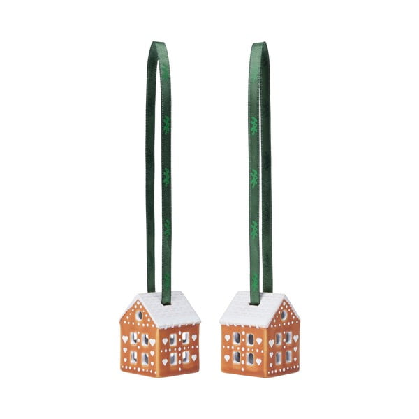 Kerámia karácsonyfadísz készlet 2 db-os 5 cm Gingerbread – Kähler Design