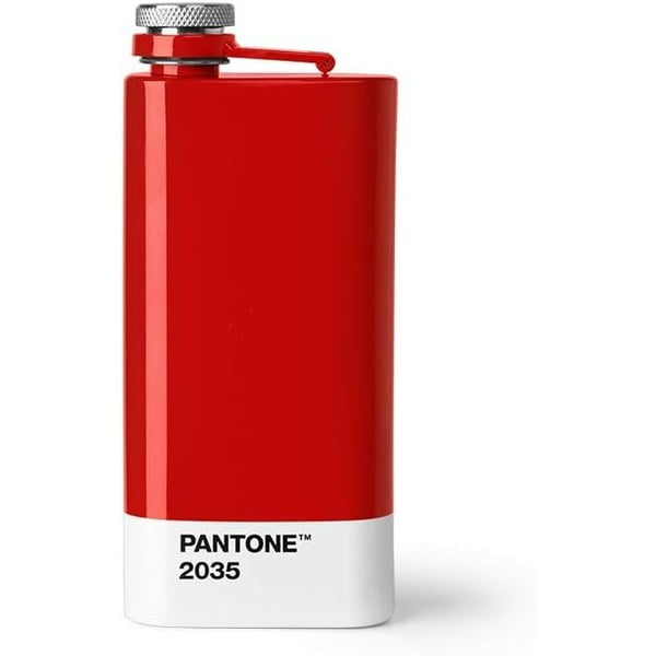 Piros rozsdamentes acél laposüveg 150 ml Red 2035 – Pantone