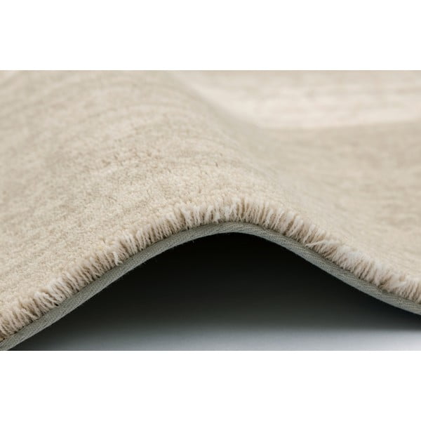 Szürkésbézs gyapjú szőnyeg 133x190 cm Agnus Brush Lines – Agnella-image-3