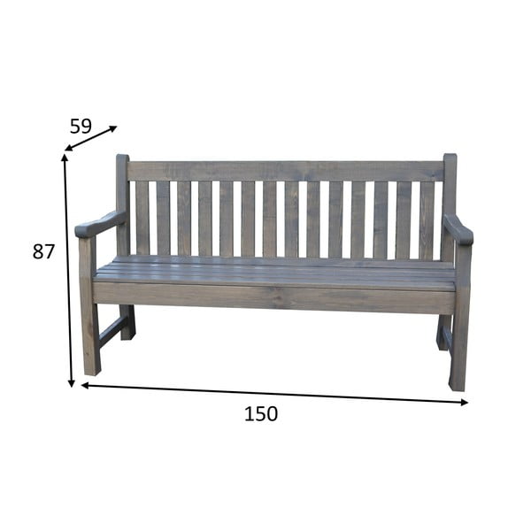 Szürke fa kerti pad London - Rojaplast-image-3