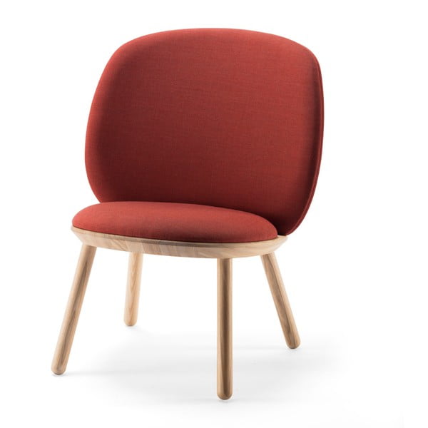 Naïve konyak barna fotel kőrisfa konstrukcióval és bőr részletekkel - EMKO-image-4