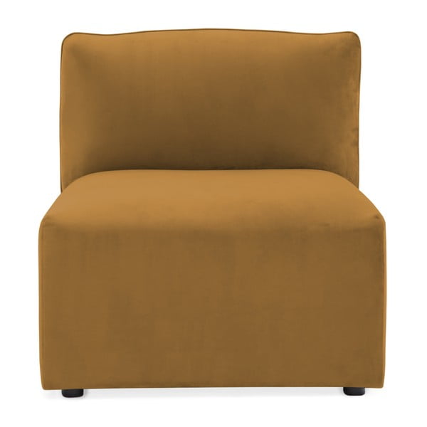 Velvet Cube mustársárga kanapé, középső elem - Vivonita