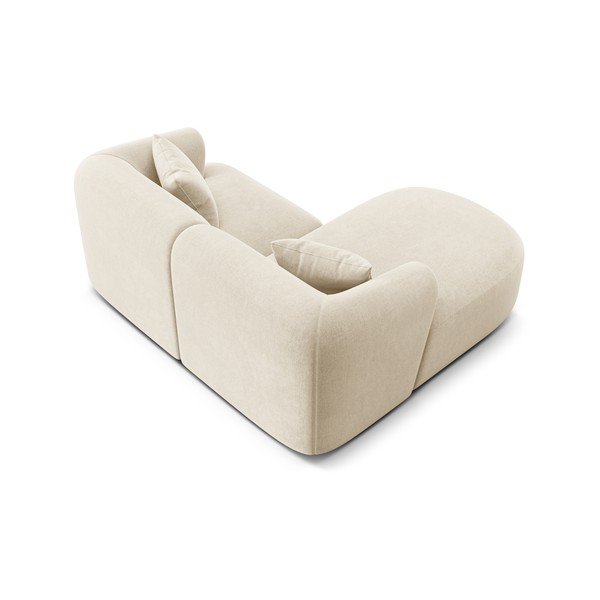 Bézs bársony sarokkanapé (bal oldali-heverő résszel) Campi – Cosmopolitan Design-image-4