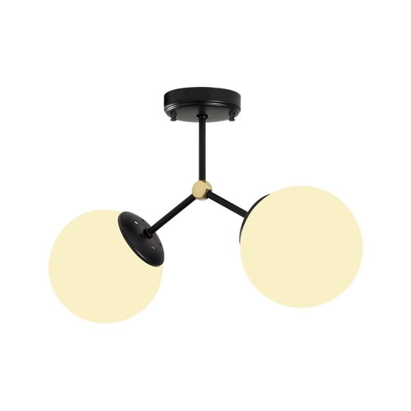 Fekete-fehér mennyezeti lámpa üveg búrával 15x44 cm Damar – Opviq lights-image-2