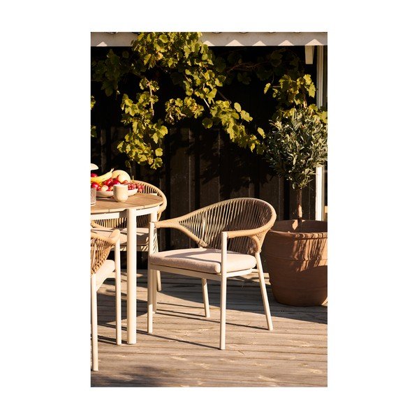 Bézs fém-párnázott kerti szék Abela – House Nordic-image-1