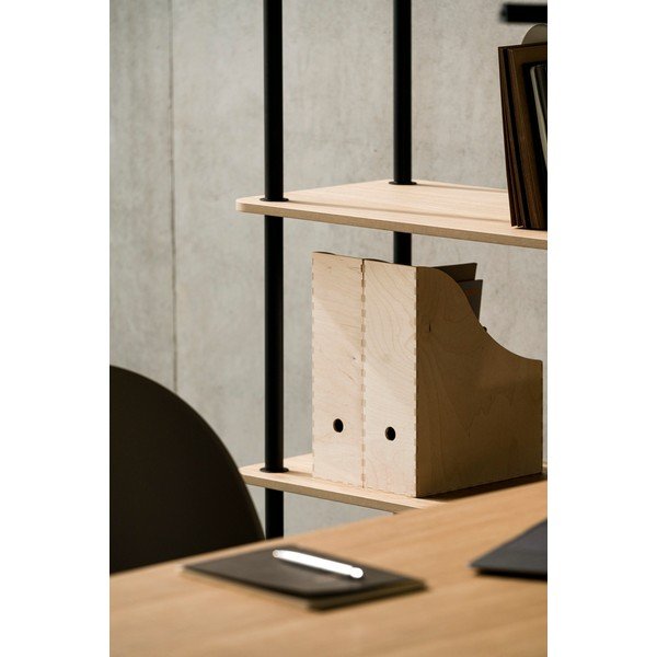 Natúr színű polcos állvány tölgyfa dekorral 80x163x35 cm Teidi – noo.ma-image-2