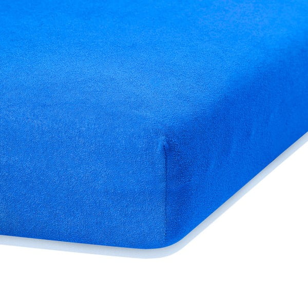 Ruby Blue kék kétszemélyes gumis lepedő, 180-200 x 200 cm - AmeliaHome-image-1