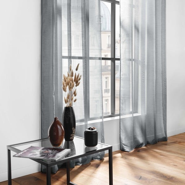 Szürke átlátszó függöny 140x240 cm Lissea – douceur d'intérieur-image-3