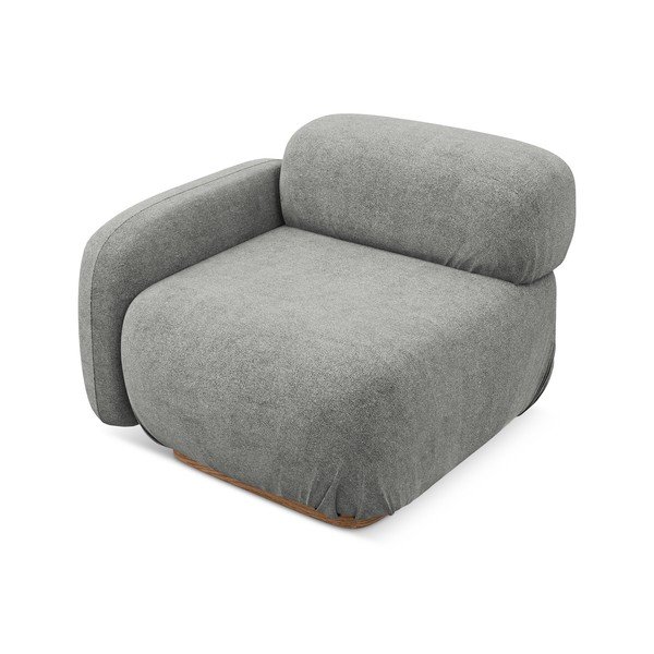 Szürke buklé kanapé modul (bal oldali) Ailani – Makamii-image-1