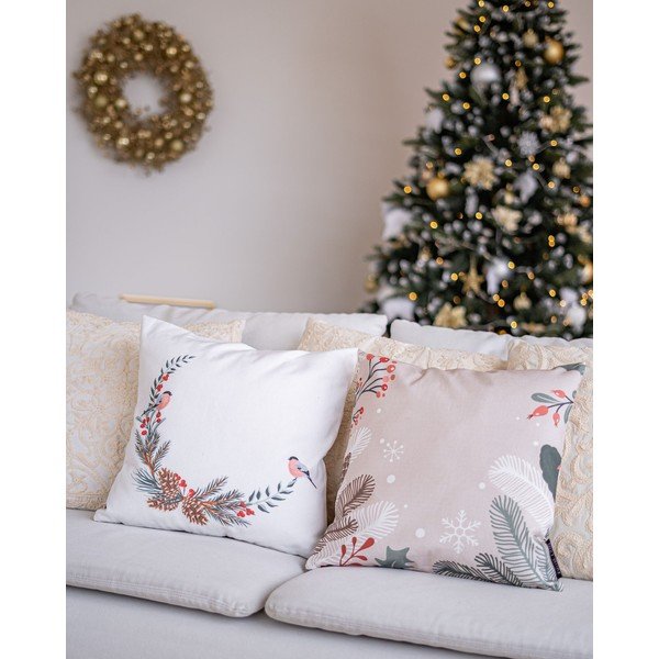 Branches karácsonyi párna pamut huzattal, 45 x 45 cm - Butter Kings-image-1