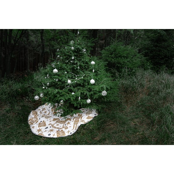 Golden Nut Cracker pamut szőnyeg a karácsonyfa alá, ø 130 cm - Butter Kings-image-2