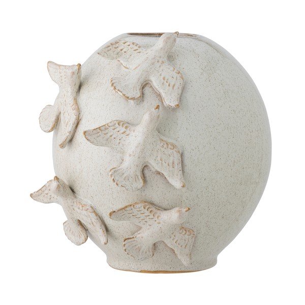 Krémszínű agyagkerámia váza (magasság 25 cm) Abira – Bloomingville-image-3