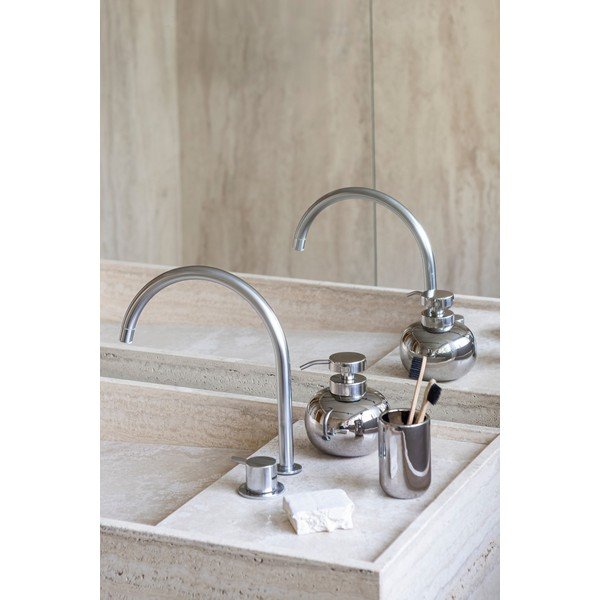 Ezüstszínű kerámia szappanadagoló 200 ml Lotus – Mette Ditmer Denmark-image-2