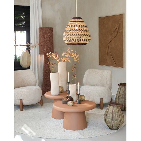 Terrakotta színű kerek dohányzóasztal ø 60 cm Kulona – Light & Living-image-1