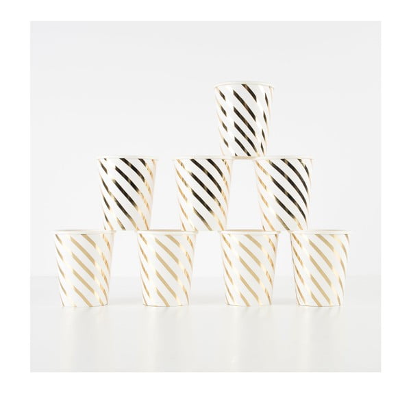 Egyszer használatos papírpohár készlet 8 db-os Gold Swirl – Meri Meri-image-4