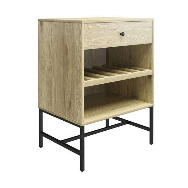 Natúr színű bortartó szekrény borovi fenyő dekorral, palackok száma 6, 60x83 cm Tamlin - Queer Eye-image-1