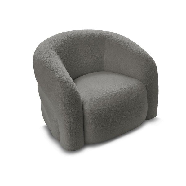 Szürke forgó buklé fotel Elina – Bobochic Paris-image-4