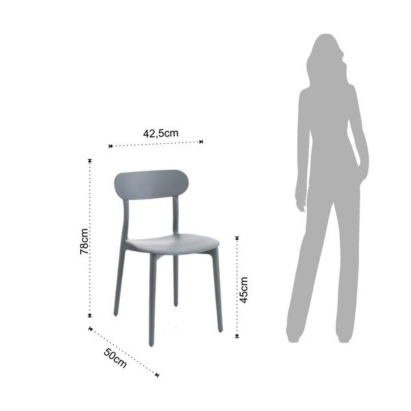 Szürke műanyag kerti szék Stoccolma - Tomasucci-image-3