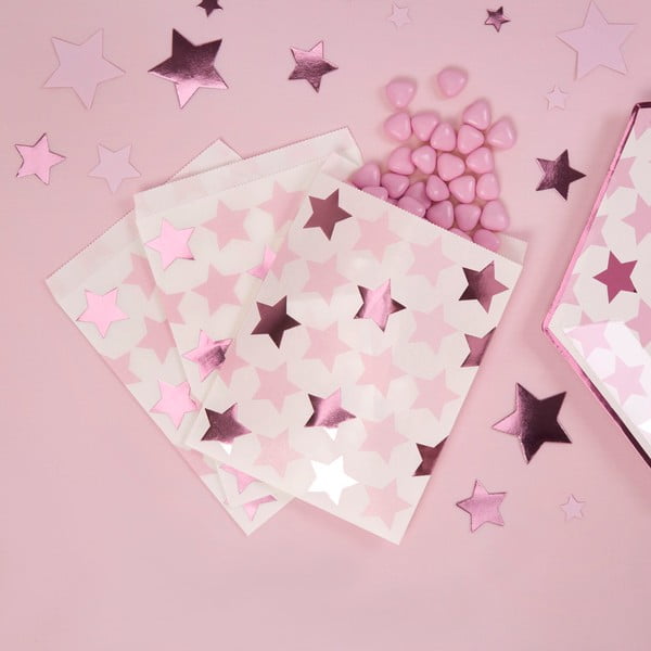 Little Star Pink 25 darabos papírtasak szett édességeknek - Neviti