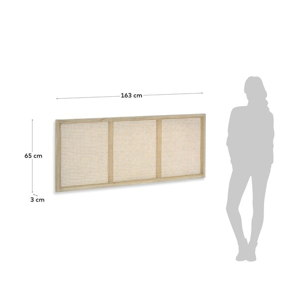 Natúr színű rattan ágytámla 163x65 cm - Kave Home-image-4