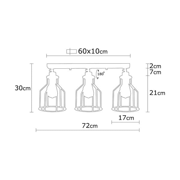 Fekete-aranyszínű mennyezeti lámpa fém búrával ø 17 cm Alacati – Opviq lights-image-3