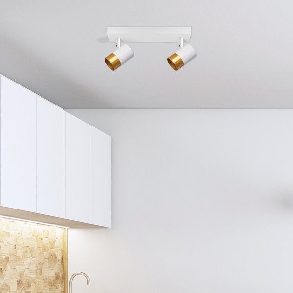 Fehér-aranyszínű mennyezeti lámpa fém búrával 34x5.5 cm Tobi – Candellux Lighting-image-1
