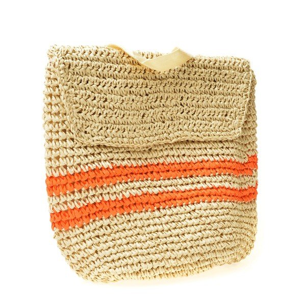 Orange női szalma hátitáska - Mangotti Bags-image-3