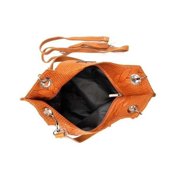 Lidia konyak barna bőr kézitáska - Mangotti Bags-image-1