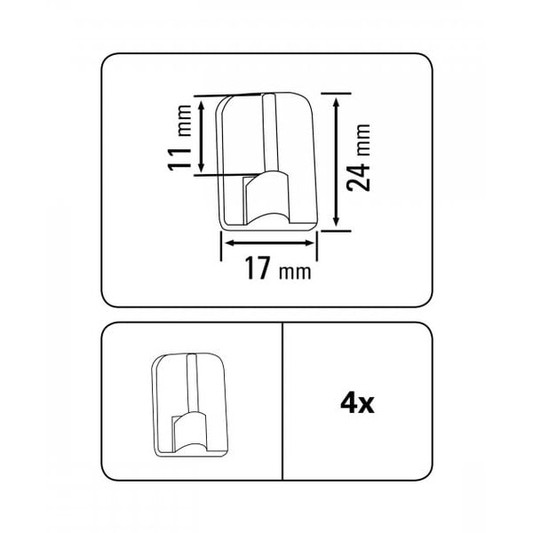 Öntapadós kampó szett vitrázs rúdhoz 4 db-os - SP TREND-image-1