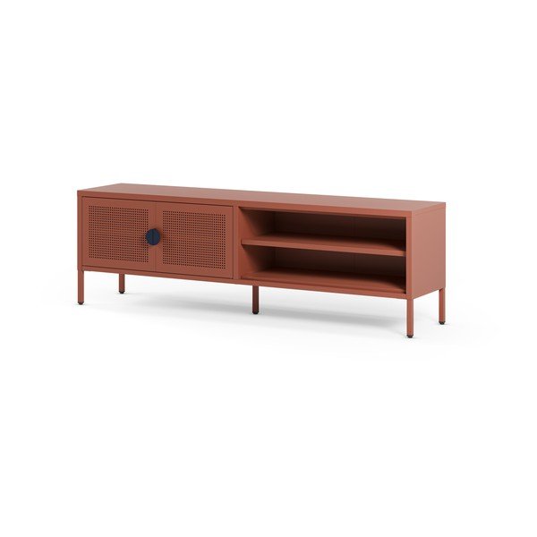 Terrakotta színű fém TV-állvány 160x50x35 cm Sayla – Marckeric-image-4