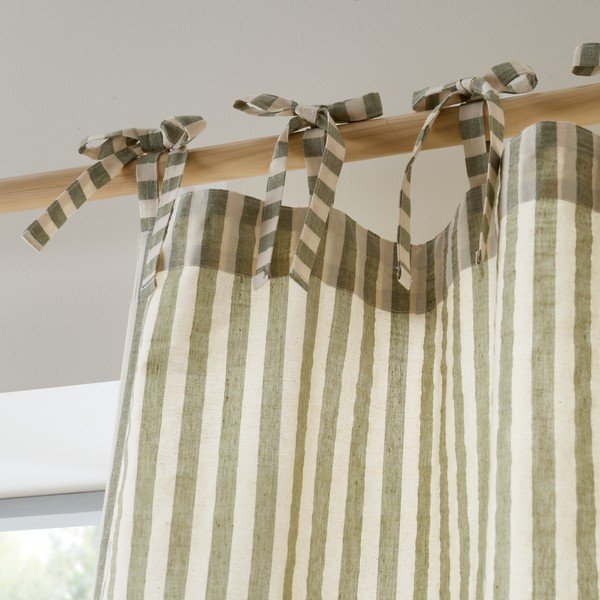 Zöld függöny 140x229 cm Zanzibar Woven Stripe – Pineapple Elephant-image-2