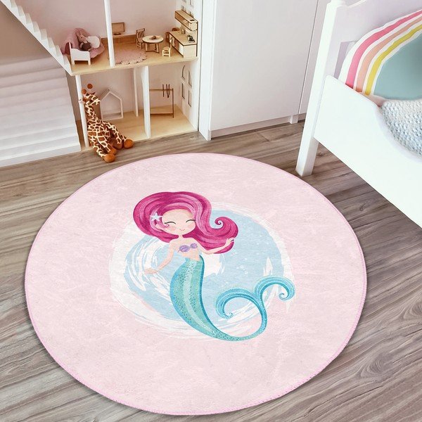 Rózsaszín gyerek szőnyeg ø 80 cm Comfort – Mila Home-image-3