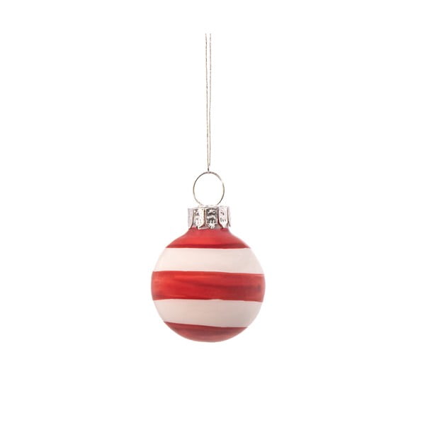 Üveg kézzel készített karácsonyfadísz készlet 12 db-os ø 3 cm Bauble Stripe – Sass & Belle-image-2