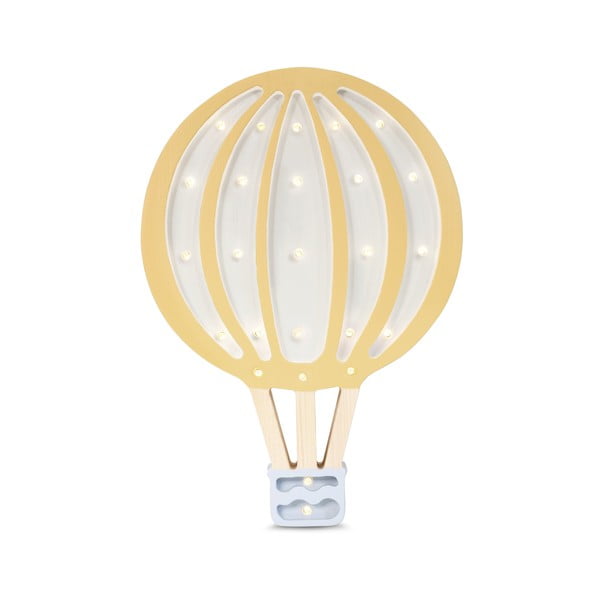 Hot Air Baloon sárga-fehér borovi fenyő fali lámpa, magasság 38,5 cm - Little Lights