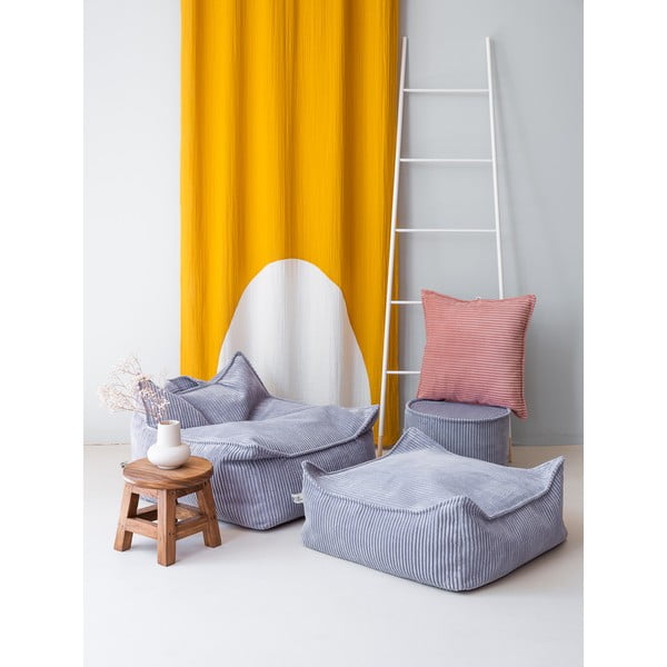 Kék kordbársony gyerek babzsákfotel Square – Wigiwama-image-1