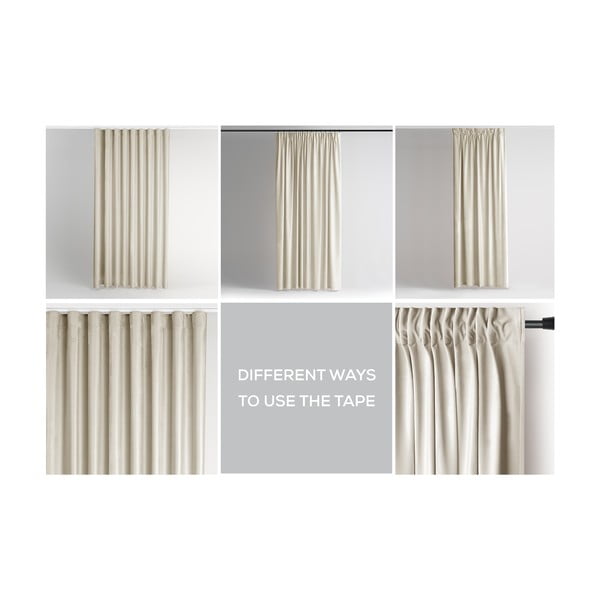 Bézs bársony dimout (részleges sötétítő) függöny 140x245 cm Pleat – Restilo-image-3