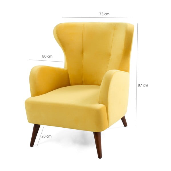 Jane sárga füles fotel - Balcab Home-image-3