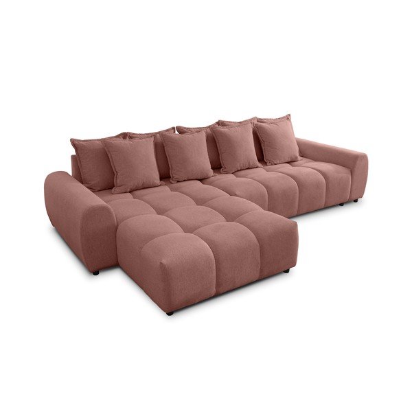 Terrakotta színű sarokkanapé (bal oldali-heverő résszel) Albane  – Ropez-image-2