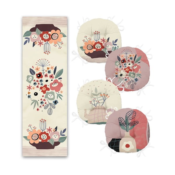 4 db székpárna és asztali futó szett – Mila Home-image-1