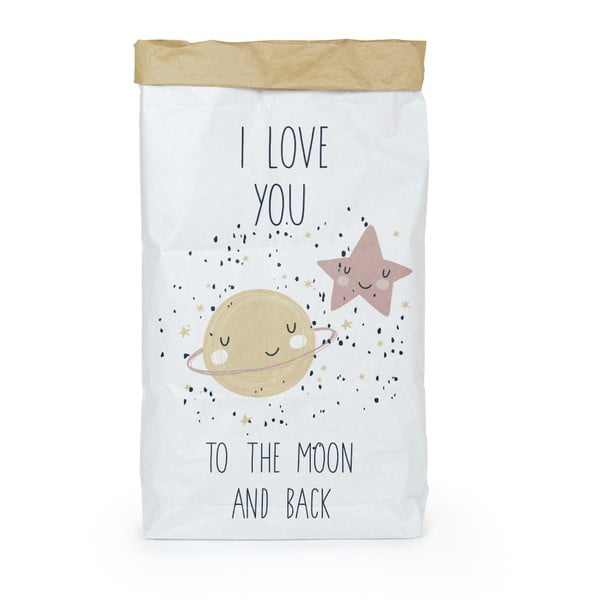 Love You To The Moon tárolózsák újrahasznosított papírból - Tanuki