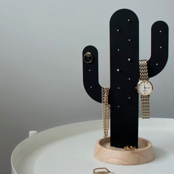 Cactus fekete ékszertartó állvány - Qualy&CO-image-1