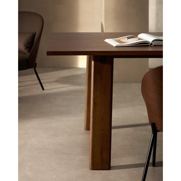 Bővíthető étkezőasztal diófa dekoros asztallappal, hosszabbító asztallappal 95x200 cm Arlen – Kave Home-image-2