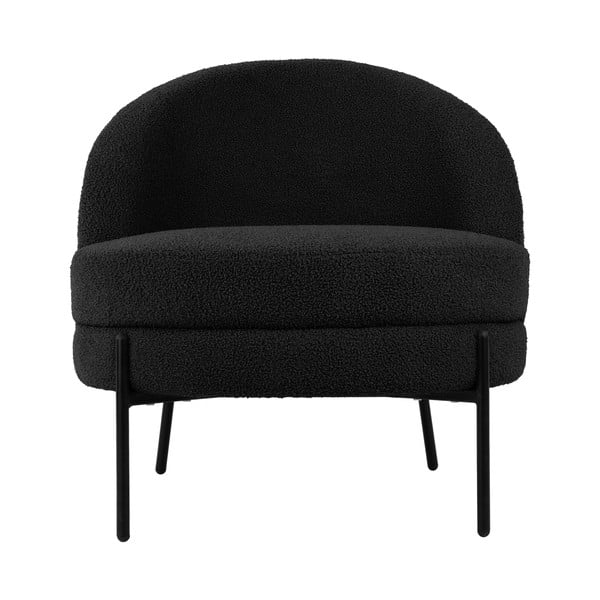 Fekete buklé fotel Noble – Leitmotiv