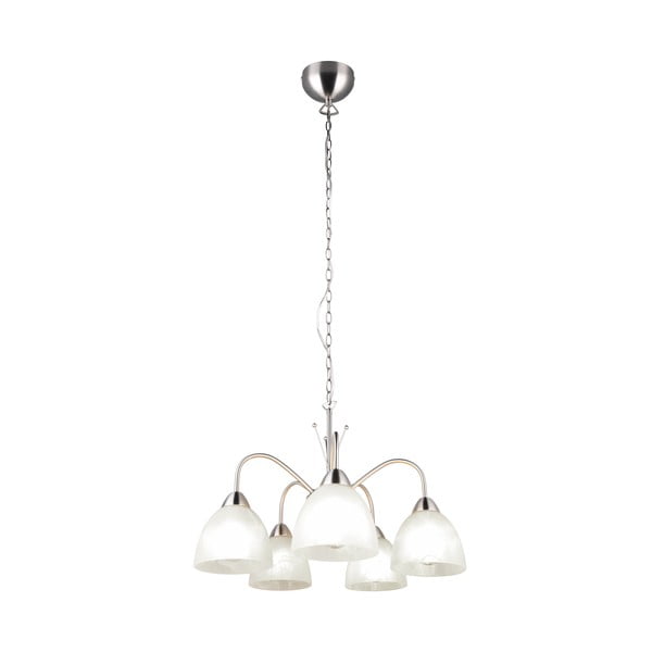 Fehér-ezüstszínű függőlámpa üveg búrával ø 55 cm Dobby – Trio-image-2