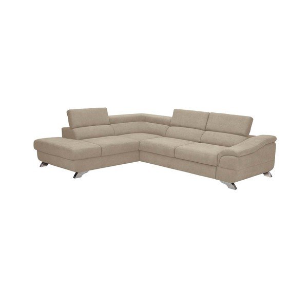 Gamma barnásszürke háromszemélyes kinyitható sarokkanapé bársony kárpittal, bal oldali - Windsor & Co Sofas-image-2