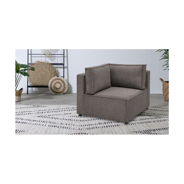 Téglavörös kordbársony kanapé modul (variálható) Nihad modular – Bobochic Paris-image-1